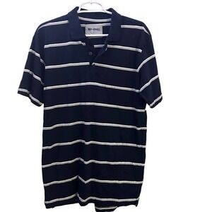 Champs Sports Polo Shirt Striped Short Sleeve Casual‎ Top Men's L